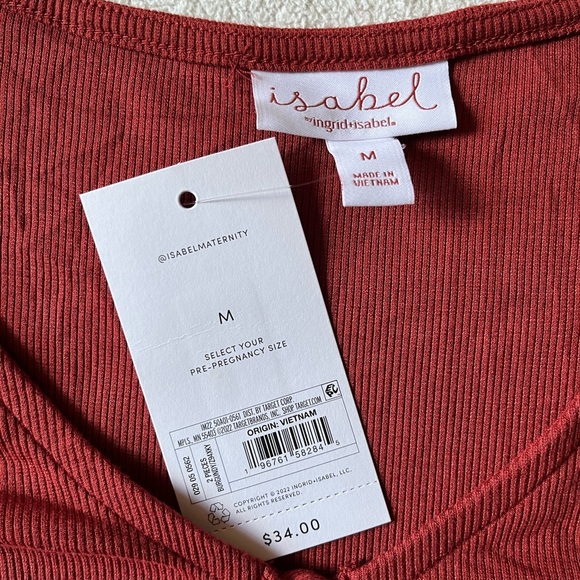 Isabel Maternity by Ingrid & Isabel Red Crop Top - Picture 4 of 8